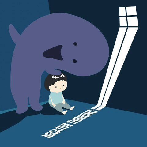Negative thinking with inner critic 